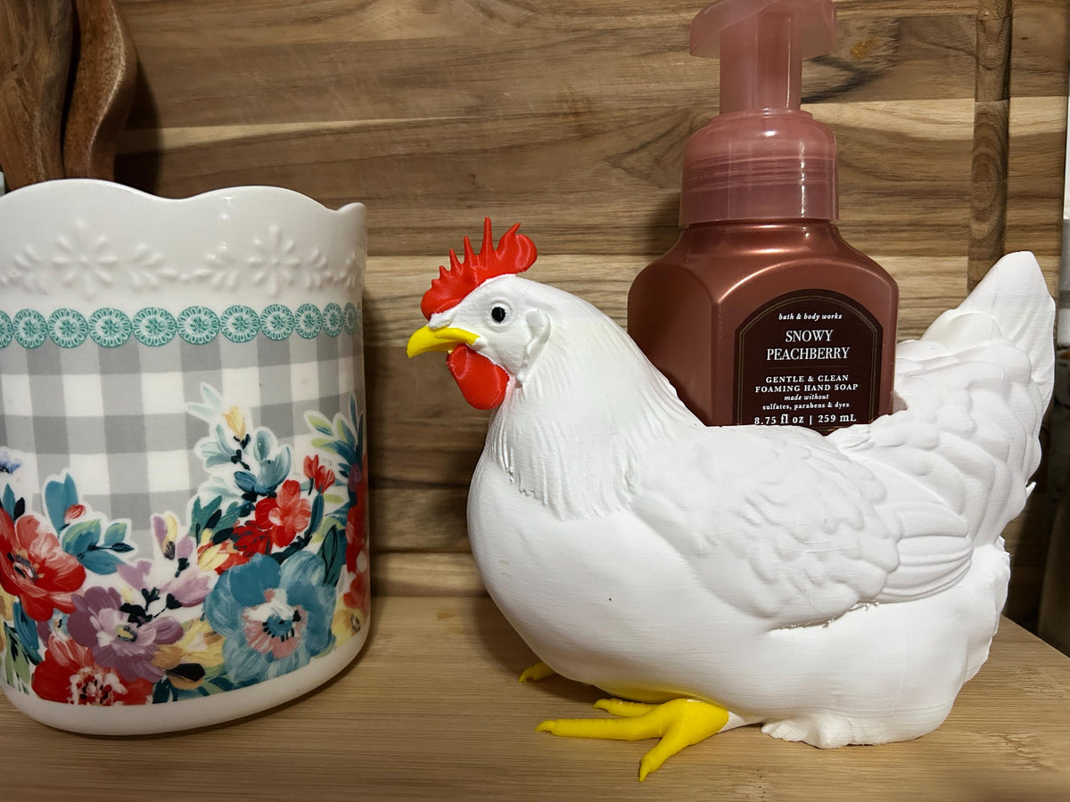 Chicken Dish Soap Holder Farmhouse Kitchen Sink Decor