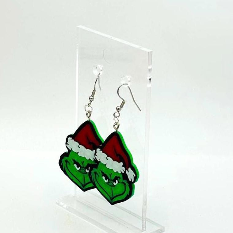 The Grinch Earrings Fun Christmas Jewelry Unique Holiday Earrings Perfect Gift for Grinch Fans Handmade Christmas Accessories