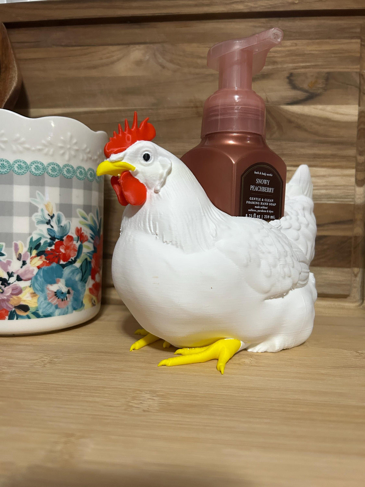 Chicken Dish Soap Holder Farmhouse Kitchen Sink Decor
