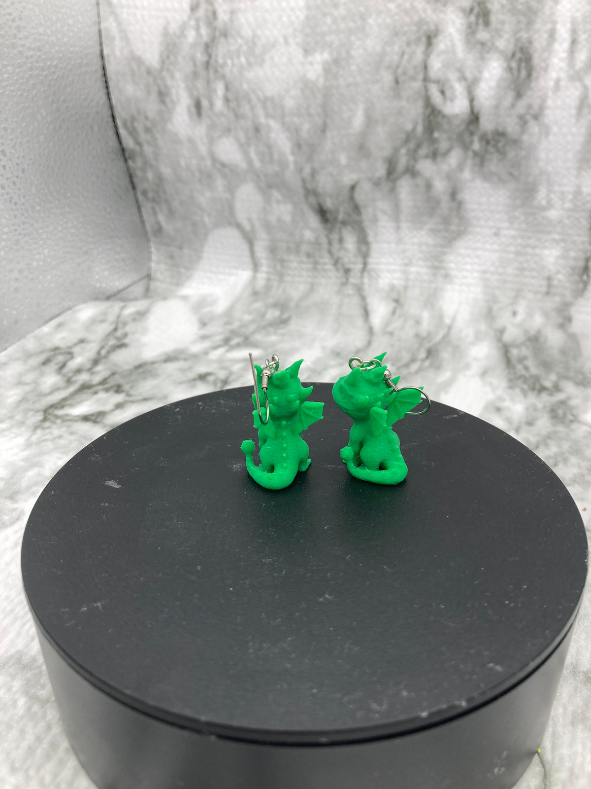 3D Printed Dragon Drop Earrings, Fantasy Jewelry