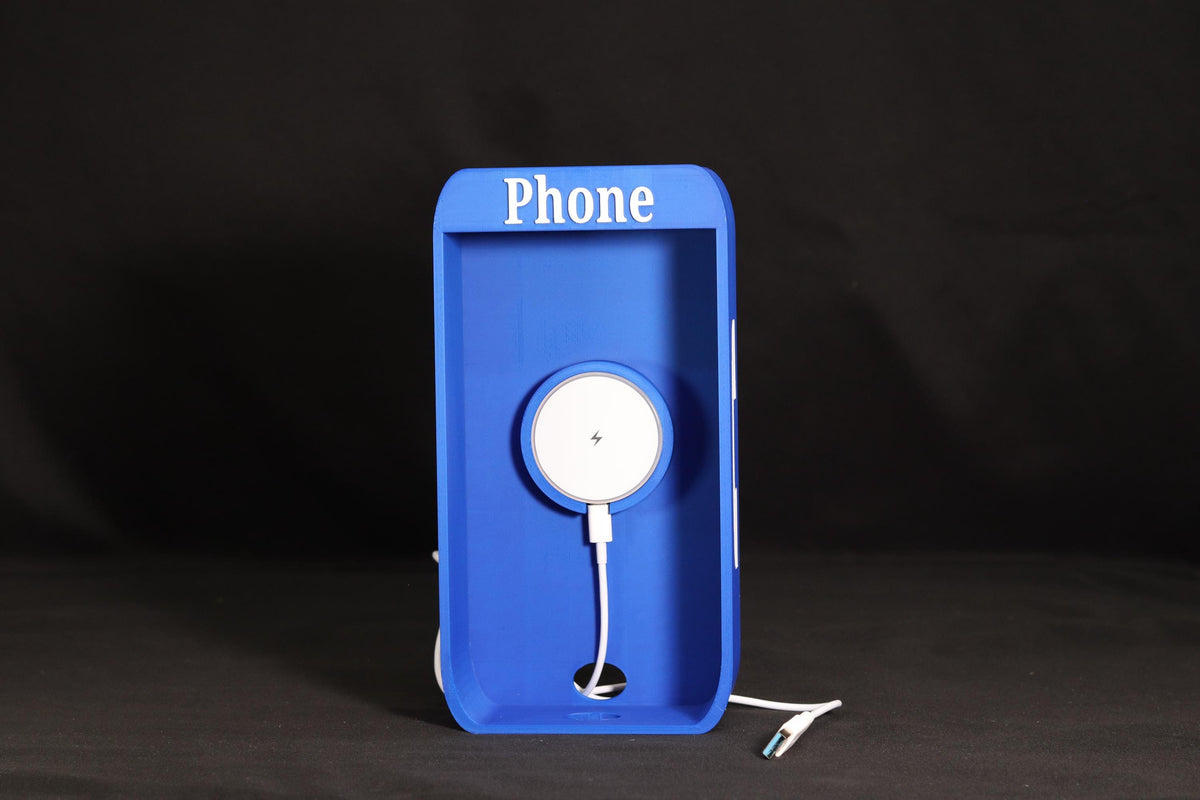 Phone Booth Phone Holder with MagSafe Charger Vintage Desk Stand