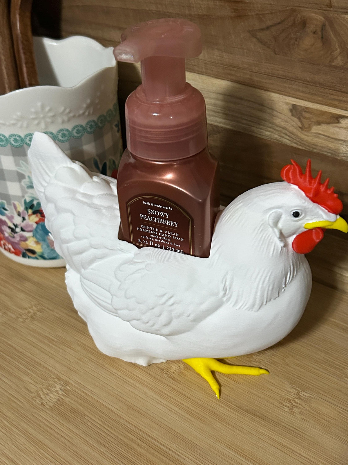 Chicken Dish Soap Holder Farmhouse Kitchen Sink Decor