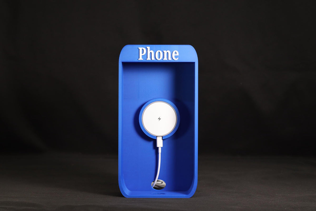 Phone Booth Phone Holder with MagSafe Charger Vintage Desk Stand