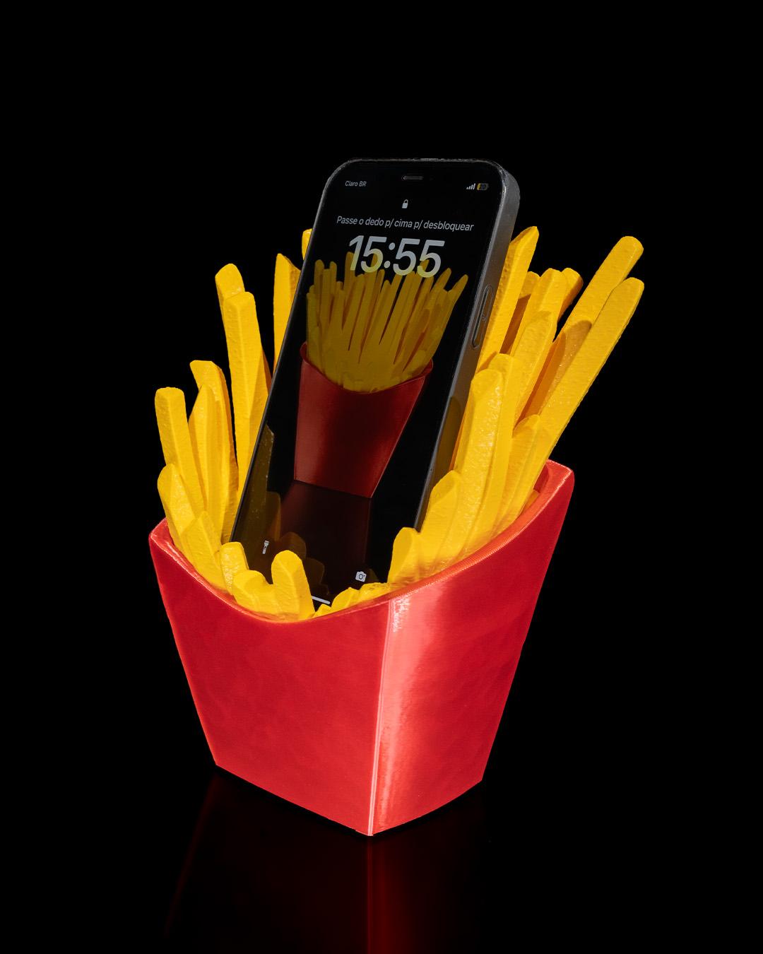 French Fry Phone Holder: Quirky Desk Accessory, Food Lover Gift