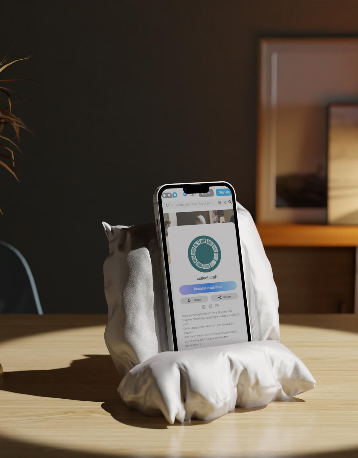 Cozy Pillow Smartphone Holder Hands-Free Phone Stand Mobile Device Rest Perfect for Bed Couch or Desk
