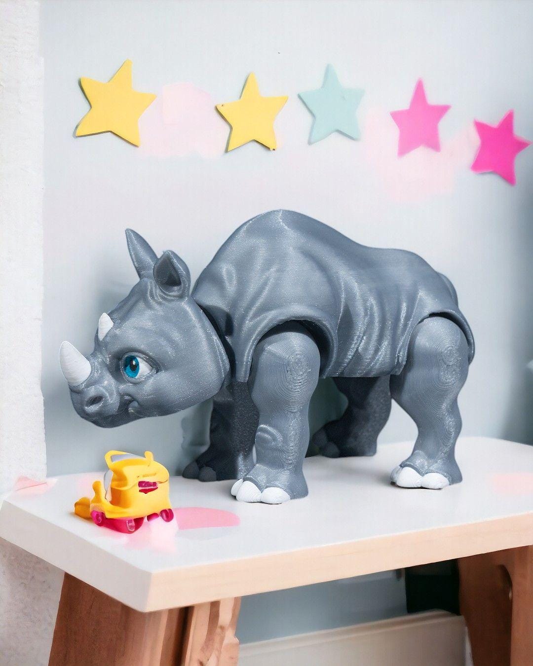 Rhino Figurine Unique Animal Decor Collectible Rhino Sculpture Perfect Gift for Wildlife Lovers Handmade Home Decor Safari-Themed Accent