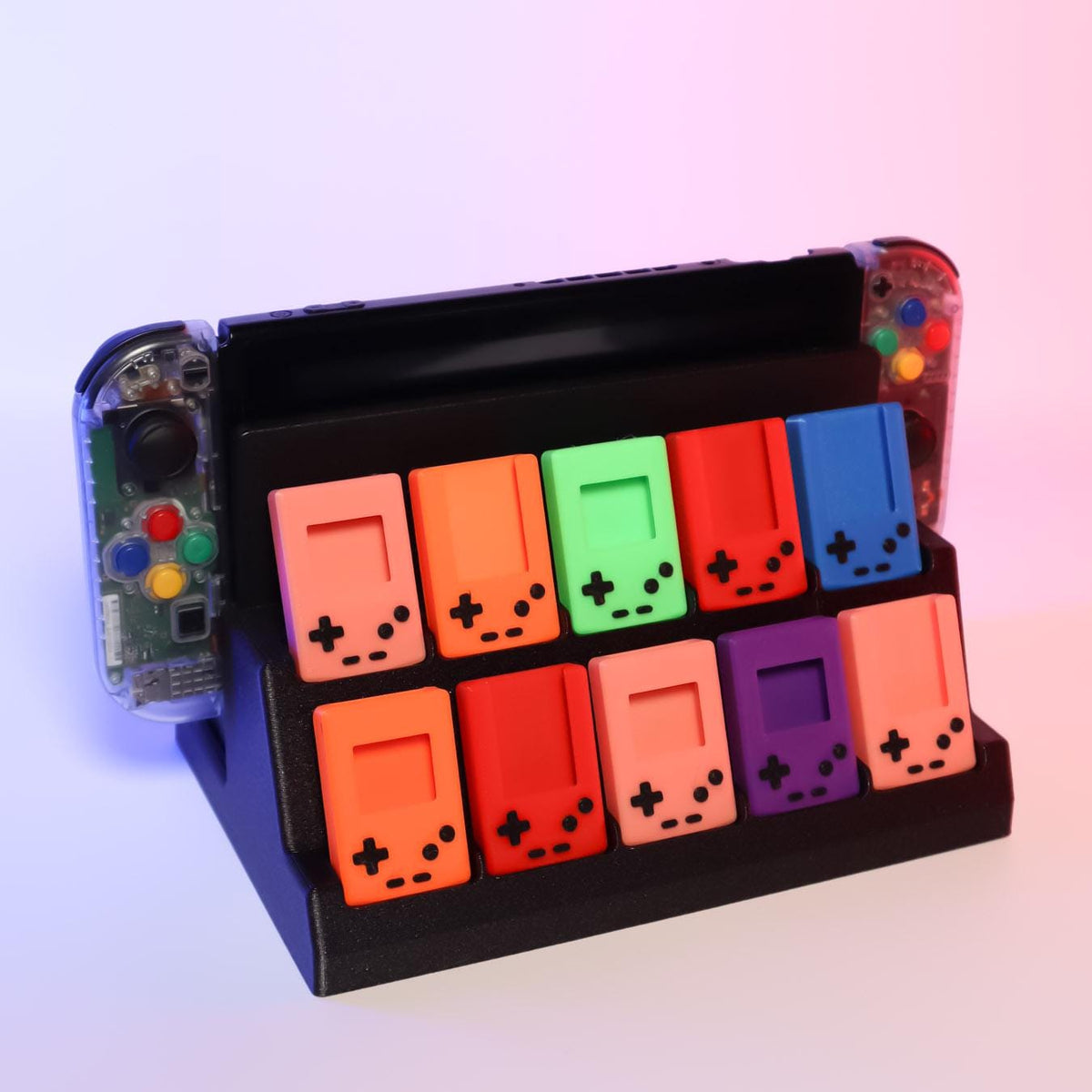 Mini Gameboy Display Dock Case for Switch Game Cartridge Holds 10 Games Retro Gaming Accessory Compact Game Organizer Perfect for Gamers