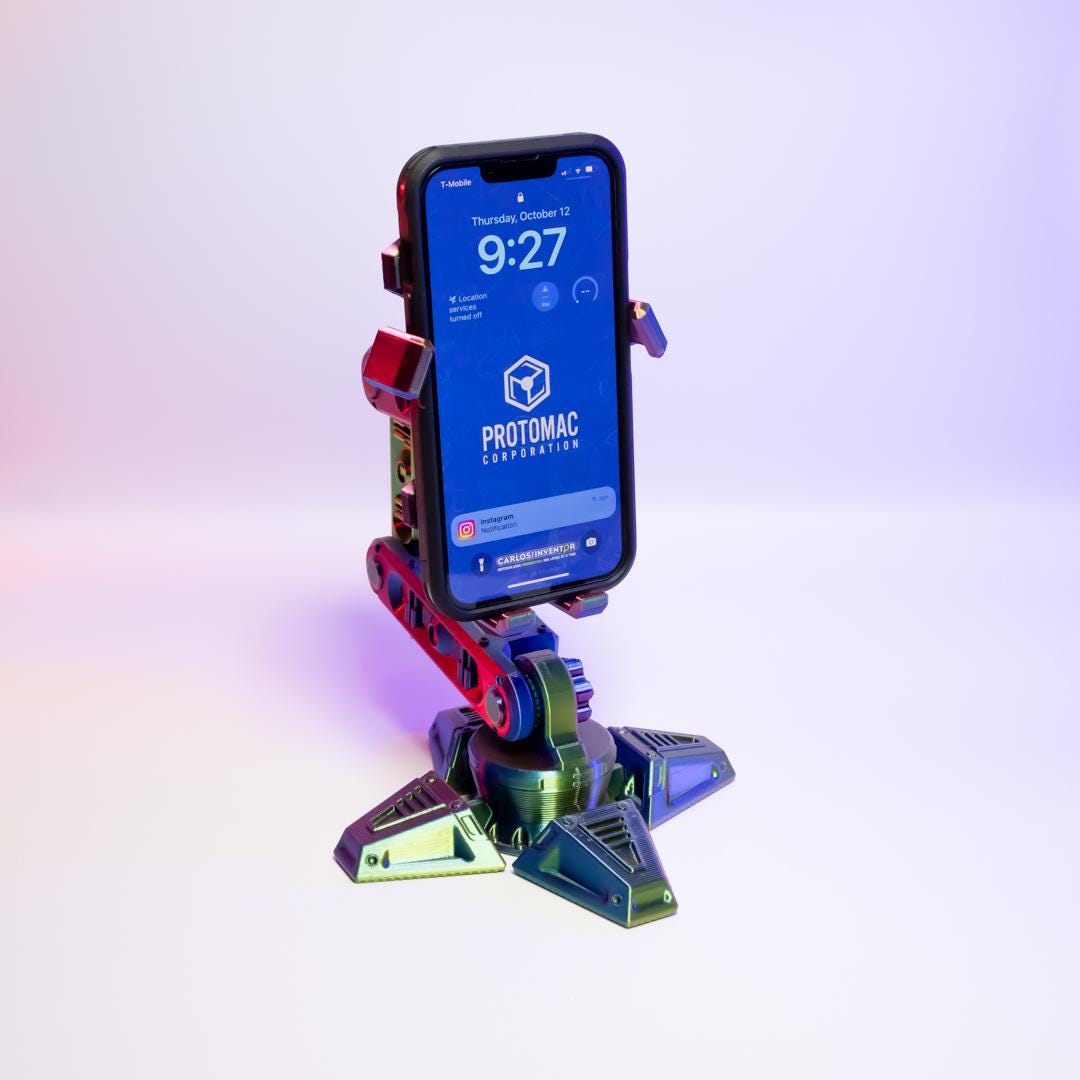 RoboArm Phone Holder Futuristic Desk Accessory
