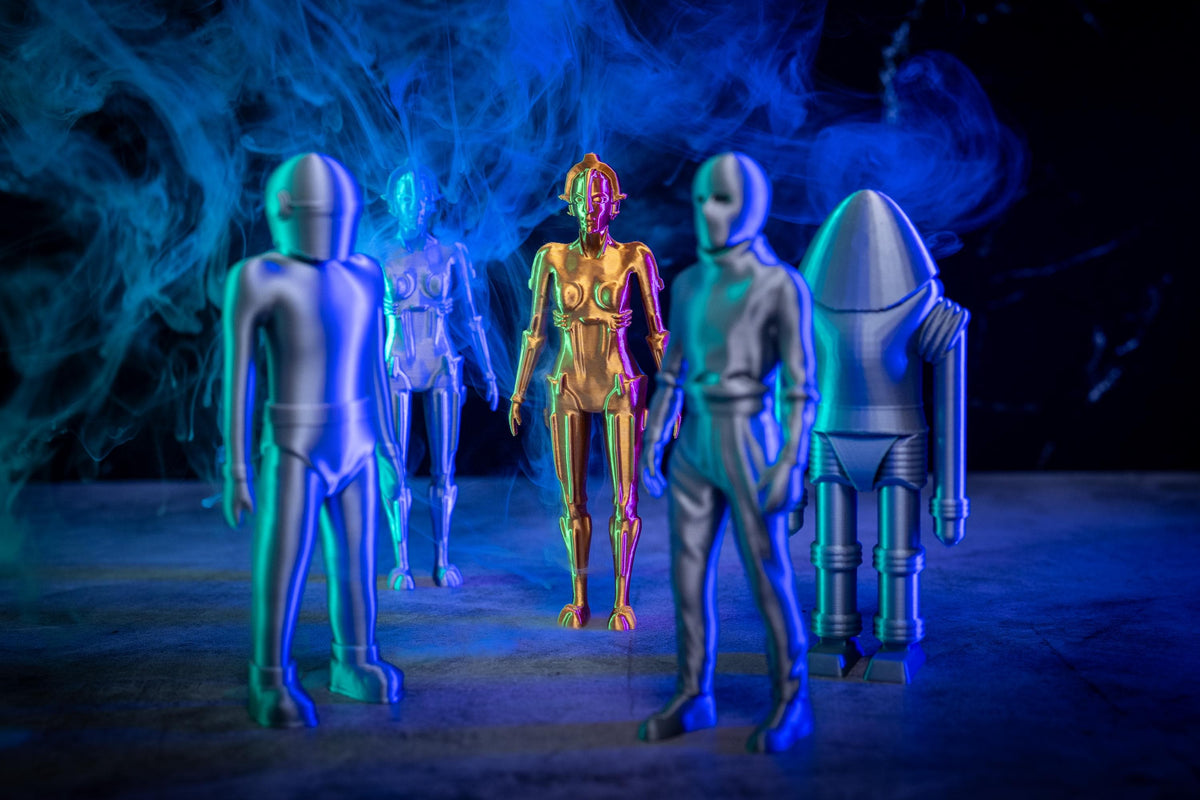 Gort Klaatu Sci-Fi Figure Pack Collectible Set Futuristic Characters Unique Sci-Fi Decor Perfect for Display Gaming and Sci-Fi Enthusiasts