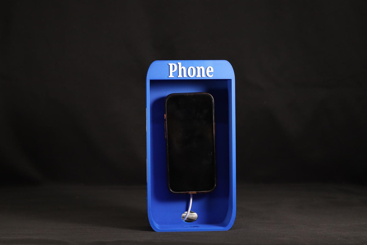 Phone Booth Phone Holder with MagSafe Charger Vintage Desk Stand