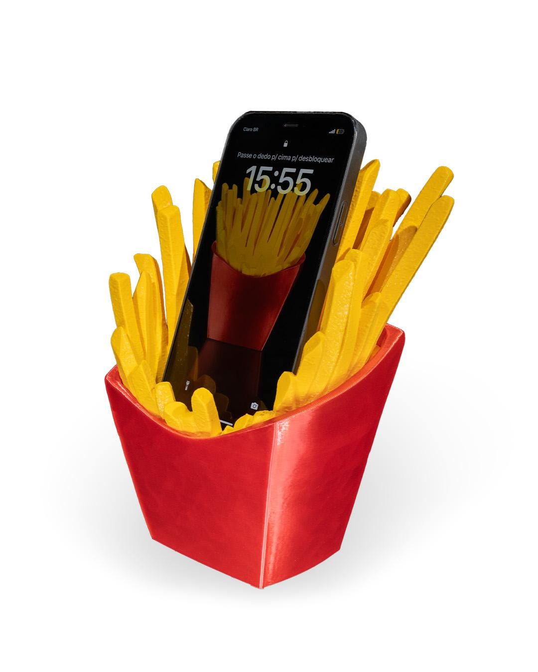 French Fry Phone Holder: Quirky Desk Accessory, Food Lover Gift