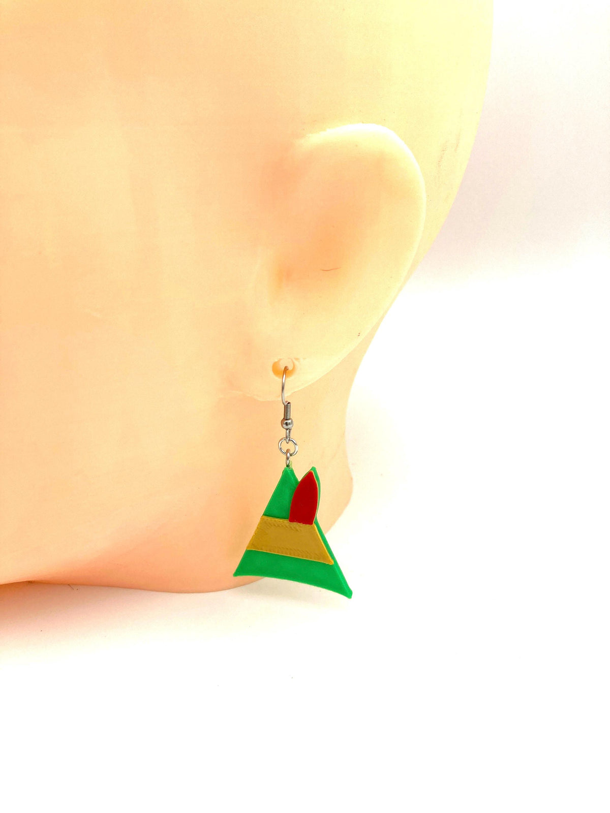 Buddy the Elf Hat Earrings, 3D Printed Christmas Jewelry