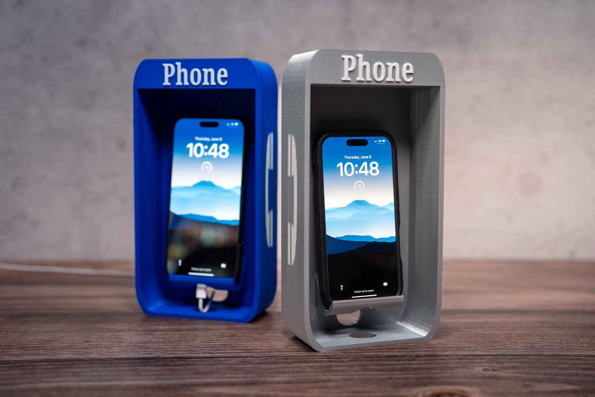 Miniature Phone Booth Cell Phone Stand, Office Desk Decor