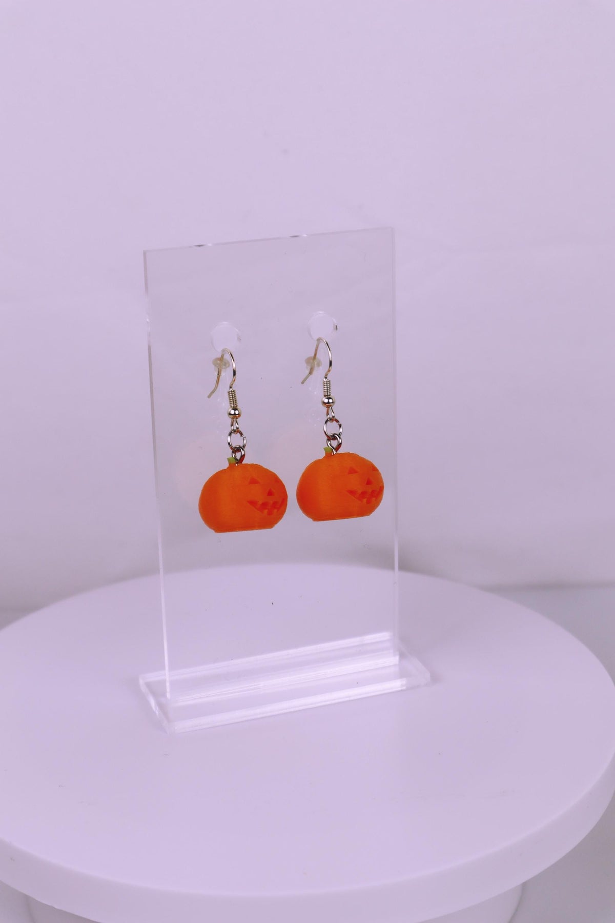 3D Printed Jack-o'-lantern Earrings, Spooky Halloween Jewelry