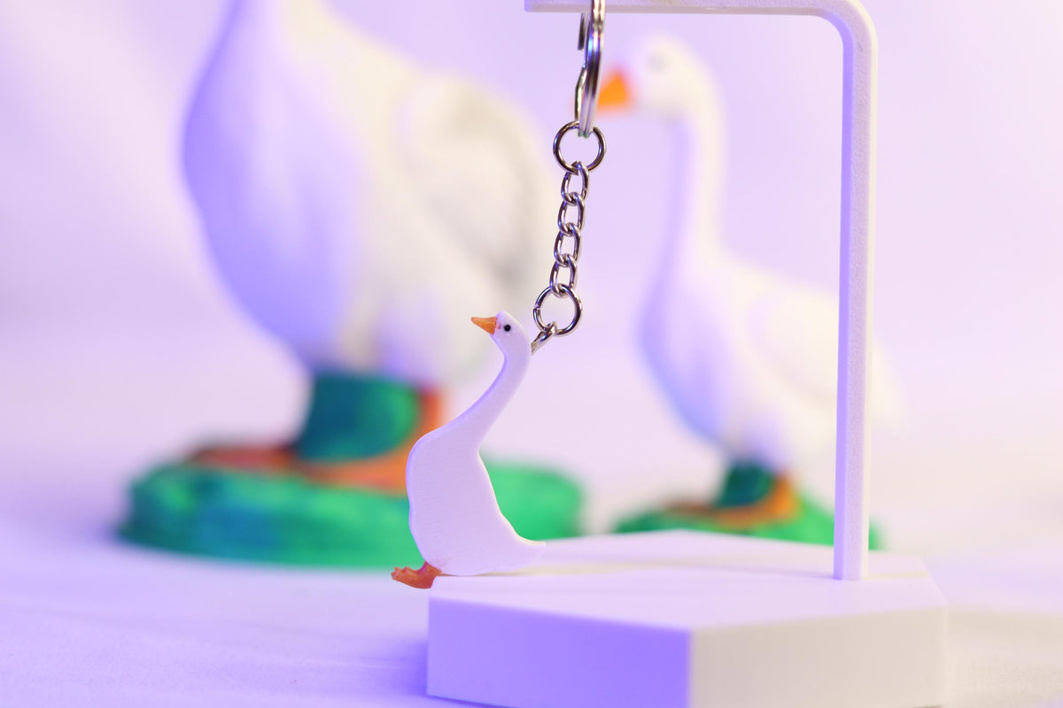 Goose Keychain Funny Animal Gift for Car or Bag Handmade Bird Jewelry Cute Animal Gift