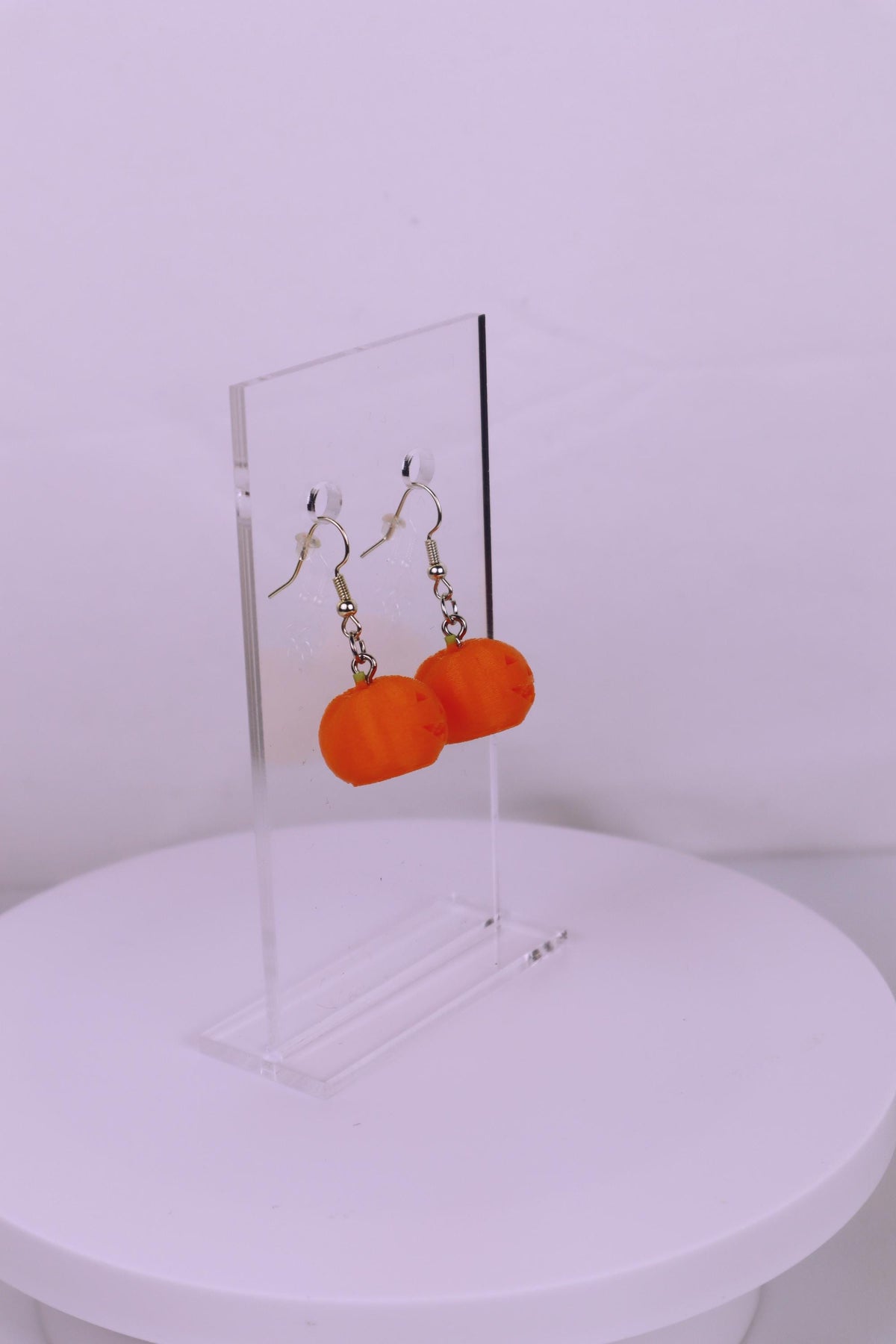 3D Printed Jack-o'-lantern Earrings, Spooky Halloween Jewelry
