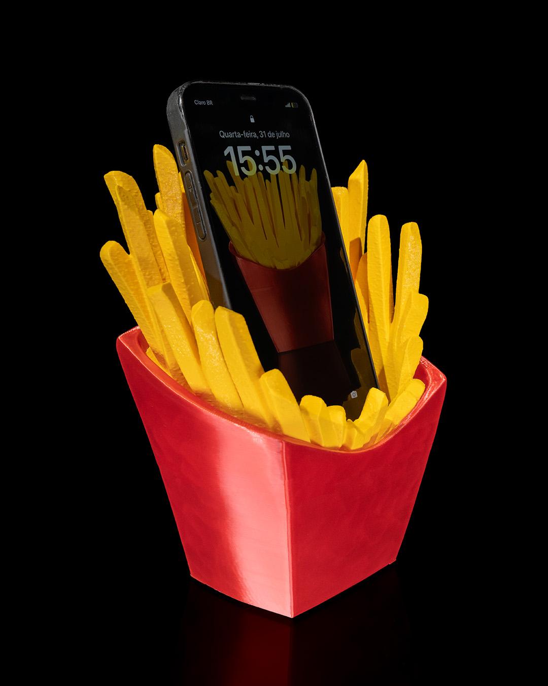 French Fry Phone Holder: Quirky Desk Accessory, Food Lover Gift