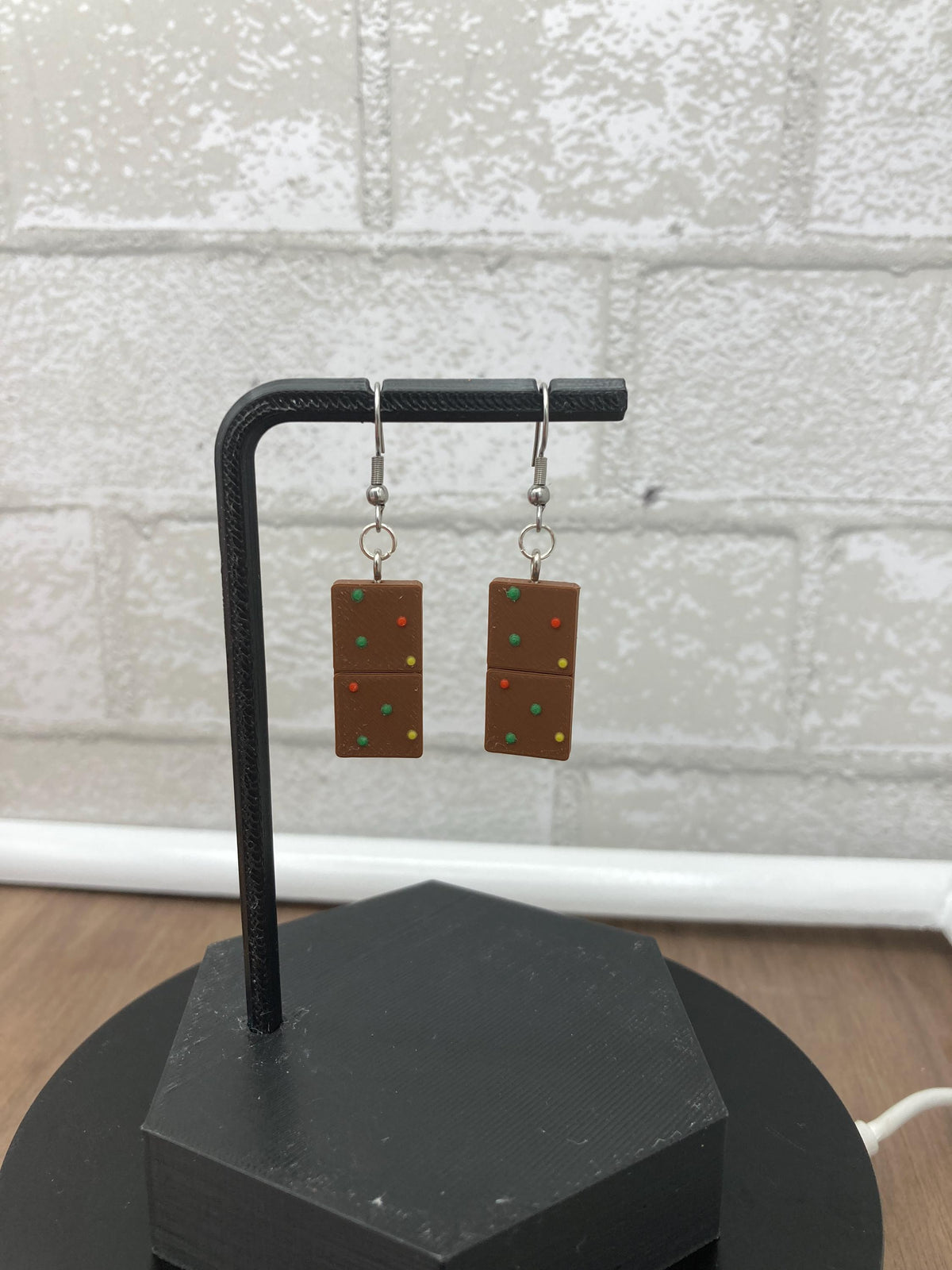 Cosmic Brownie Dangle Earrings: 90s Nostalgic Snack Jewelry
