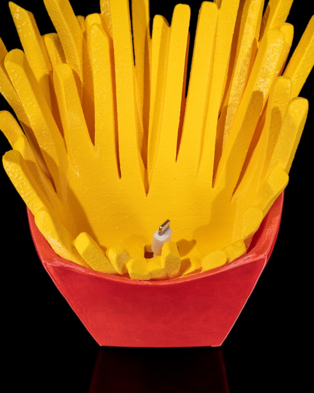 French Fry Phone Holder: Quirky Desk Accessory, Food Lover Gift