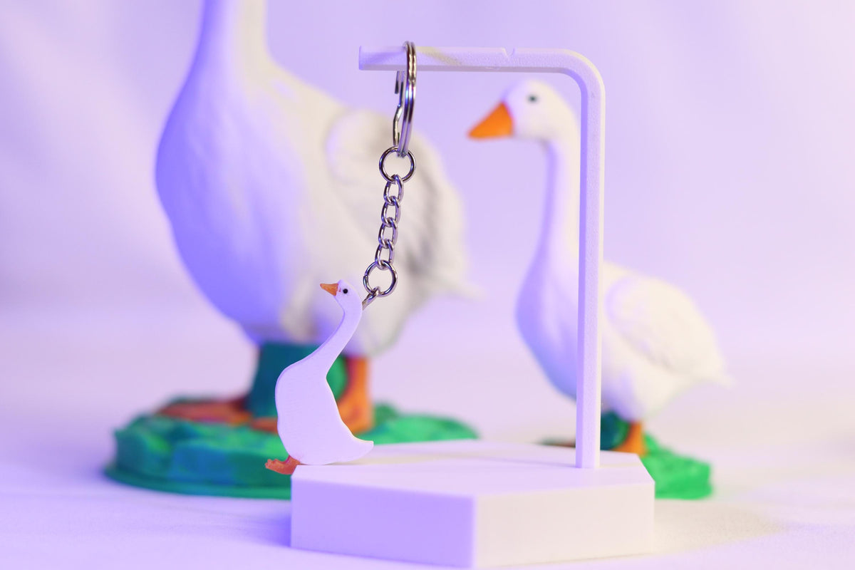 Goose Keychain Funny Animal Gift for Car or Bag Handmade Bird Jewelry Cute Animal Gift