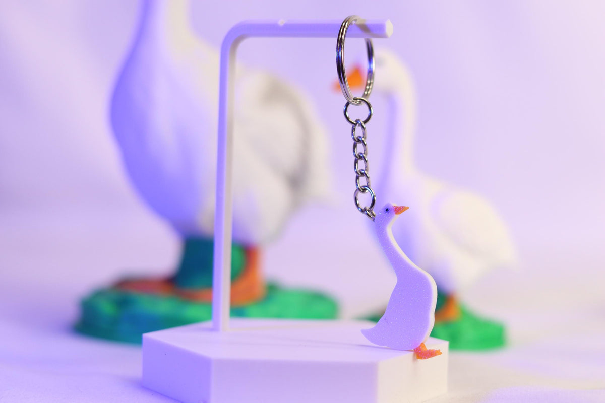 Goose Keychain Funny Animal Gift for Car or Bag Handmade Bird Jewelry Cute Animal Gift