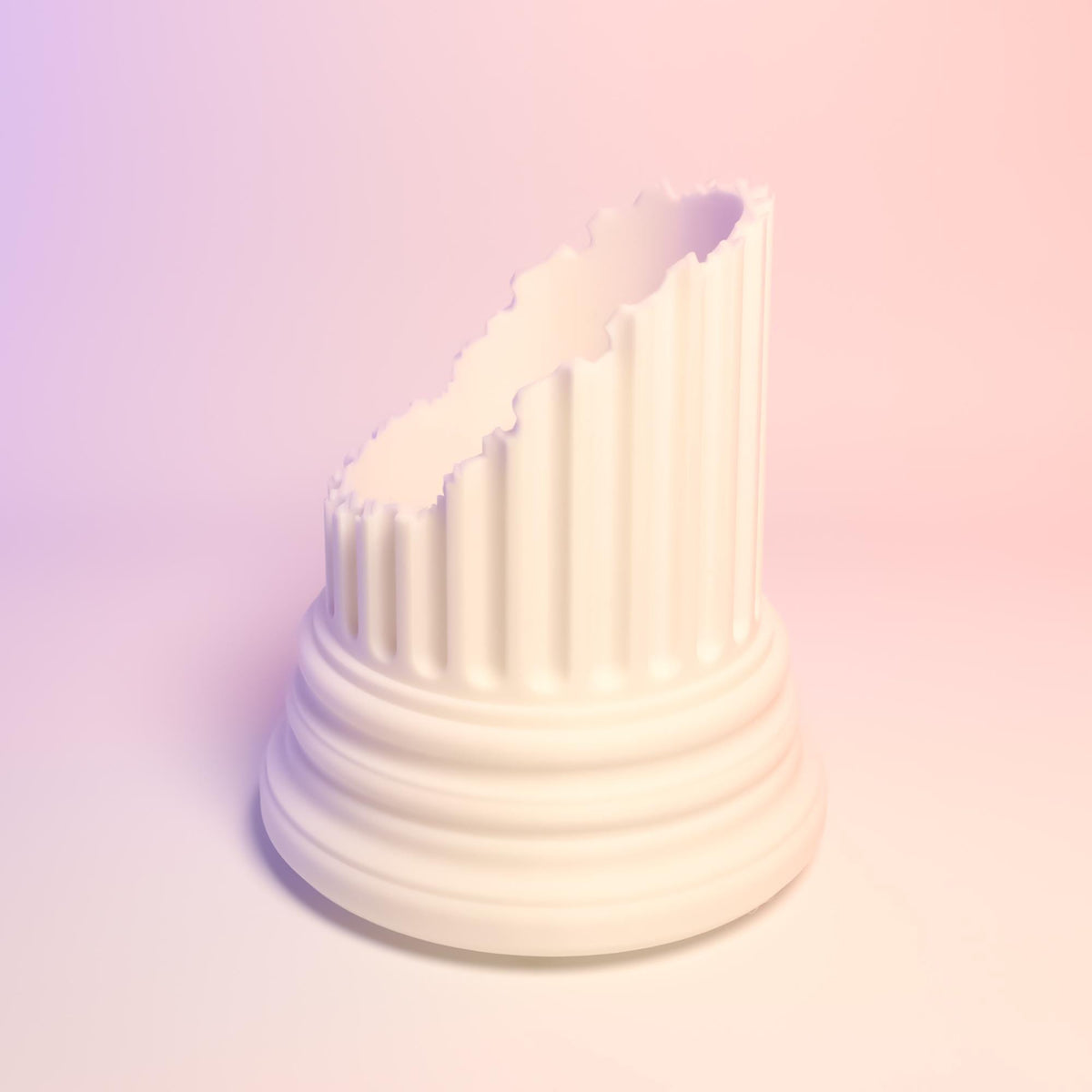 Broken Roman Pillar Container: Unique Desk Organizer, Classical Decor Accent