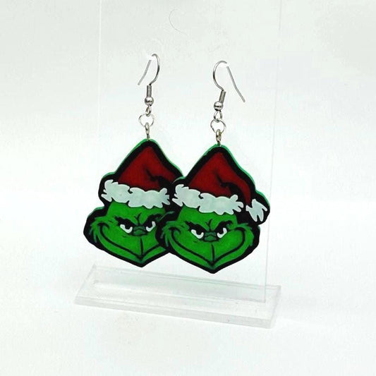 The Grinch Earrings Fun Christmas Jewelry Unique Holiday Earrings Perfect Gift for Grinch Fans Handmade Christmas Accessories