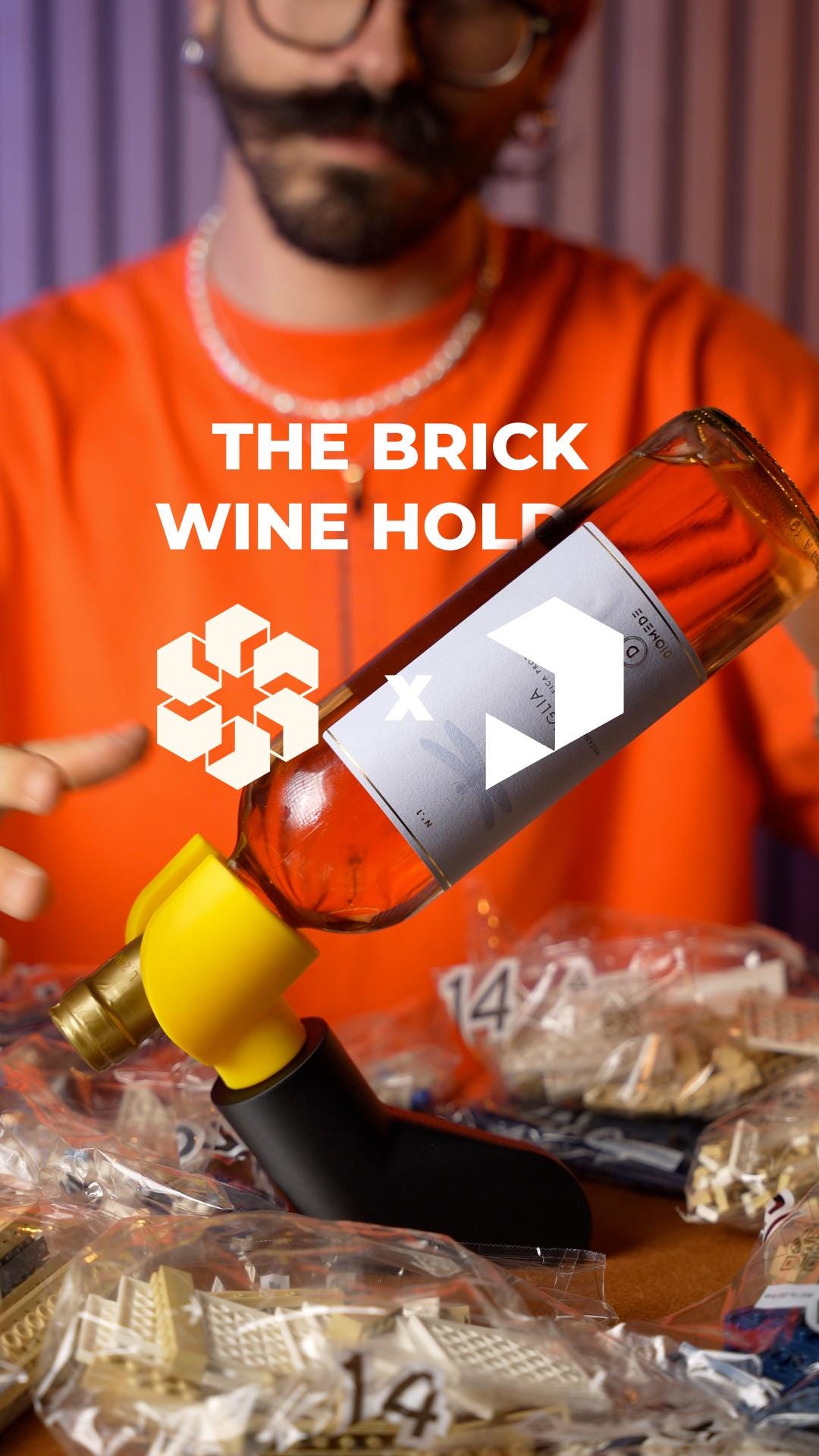The Brick Wine Holder Balancing Toy Arm Wine Bottle Stand