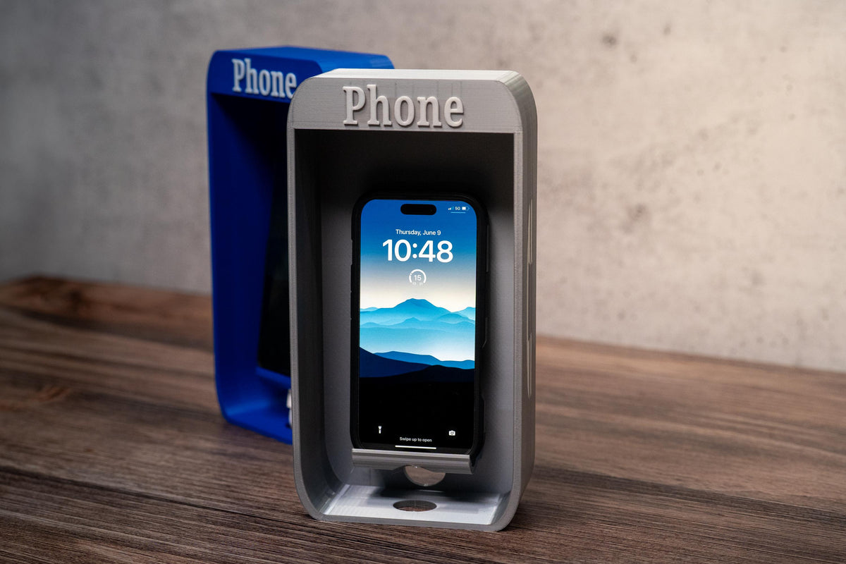 Miniature Phone Booth Cell Phone Stand, Office Desk Decor
