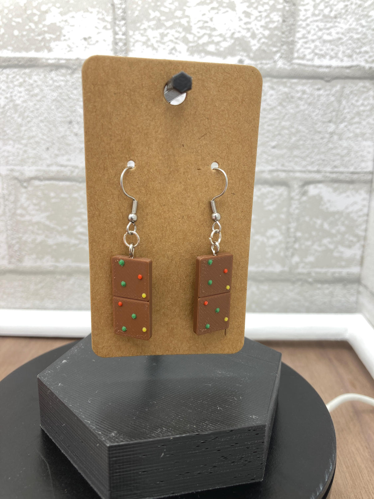 Cosmic Brownie Dangle Earrings: 90s Nostalgic Snack Jewelry