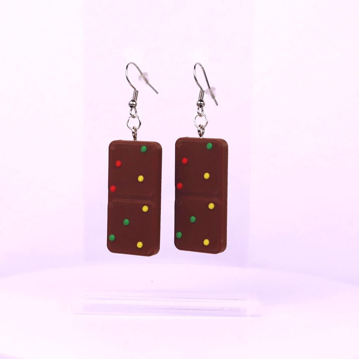 Cosmic Brownie Dangle Earrings: 90s Nostalgic Snack Jewelry