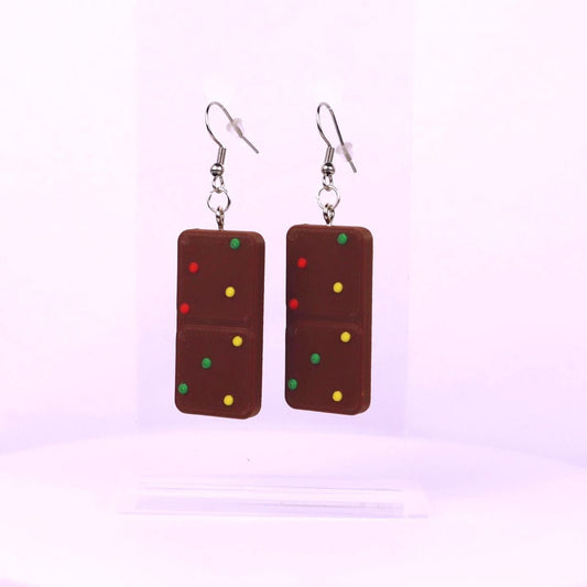 Cosmic Brownie Dangle Earrings: 90s Nostalgic Snack Jewelry