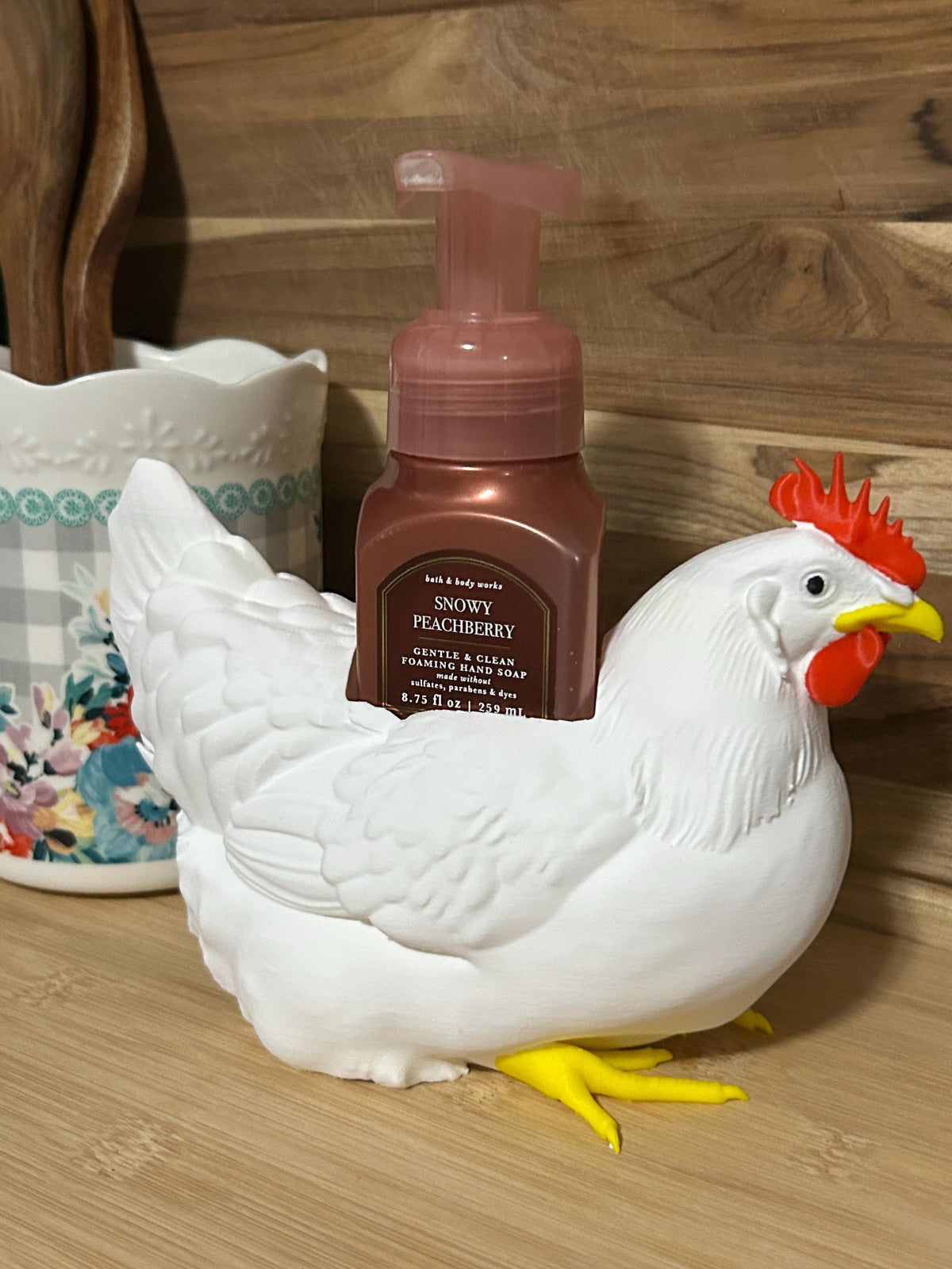 Chicken Dish Soap Holder Farmhouse Kitchen Sink Decor