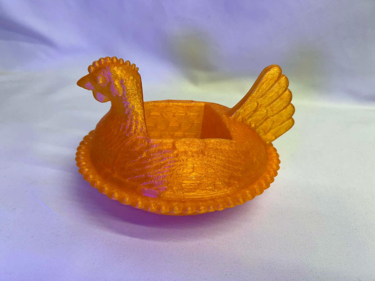 Chicken Dish Soap Holder "Glass" Farm Kitchen Accent