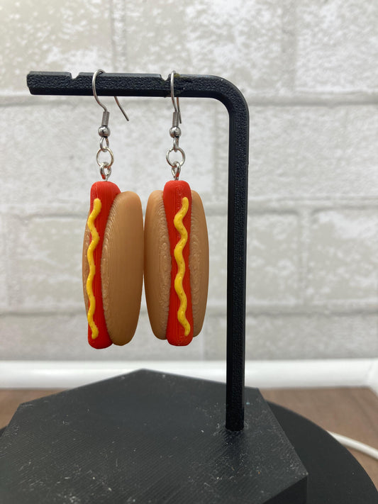 3D Printed Hotdog Earrings: Playful Food Jewelry