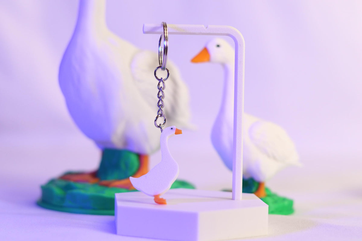 Goose Keychain Funny Animal Gift for Car or Bag Handmade Bird Jewelry Cute Animal Gift