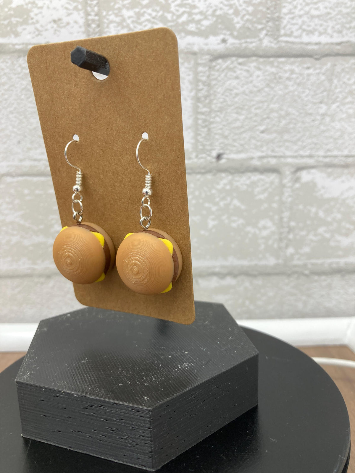 Cheeseburger Dangle Earrings, Fun Foodie Jewelry