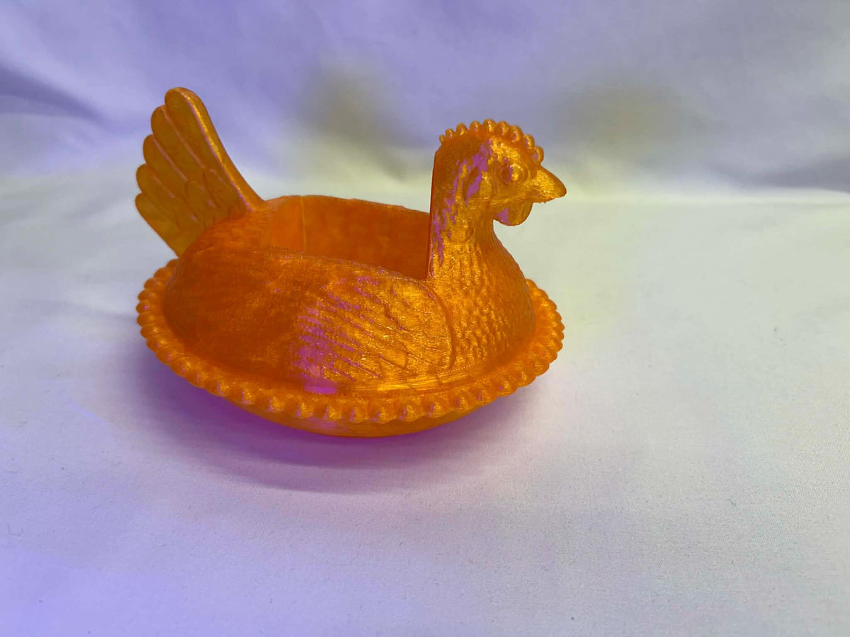 Chicken Dish Soap Holder "Glass" Farm Kitchen Accent