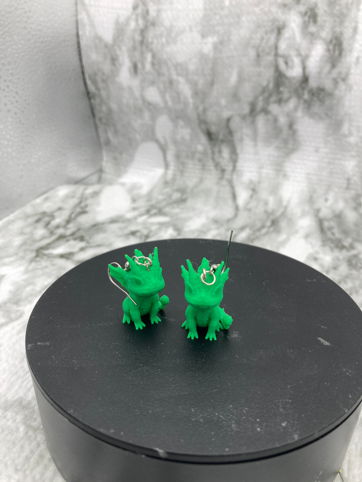 3D Printed Dragon Drop Earrings, Fantasy Jewelry