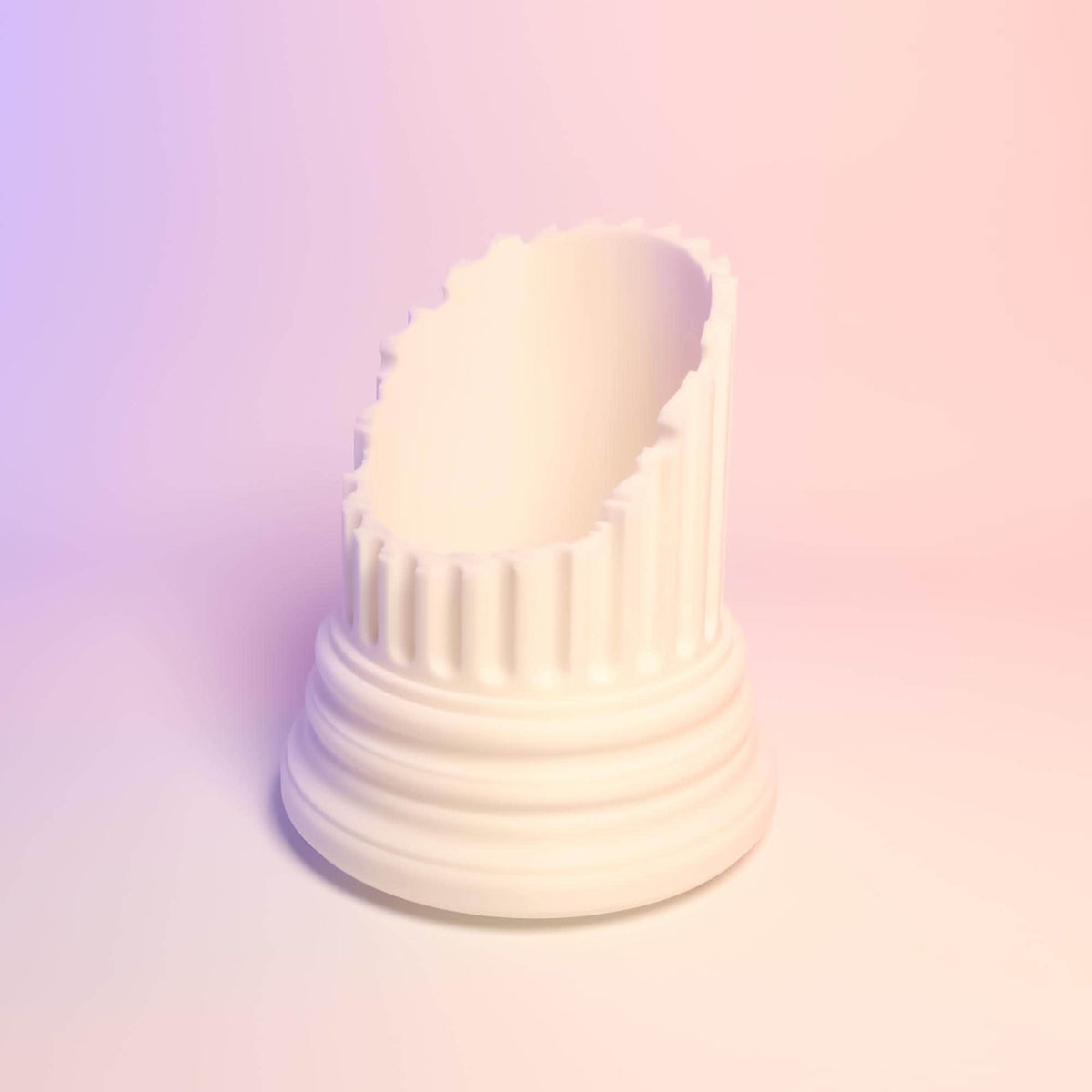 Broken Roman Pillar Container: Unique Desk Organizer, Classical Decor Accent