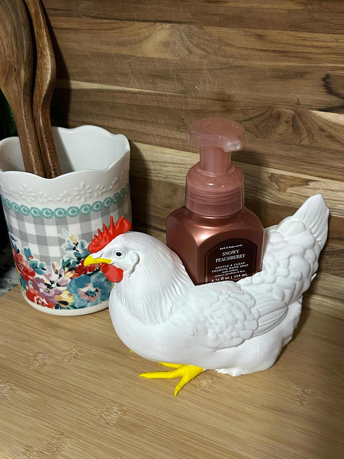 Chicken Dish Soap Holder Farmhouse Kitchen Sink Decor