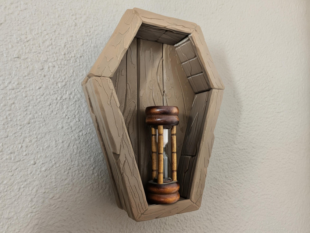 Wooden Coffin Wall Sculpture Gothic Halloween Wall Decor