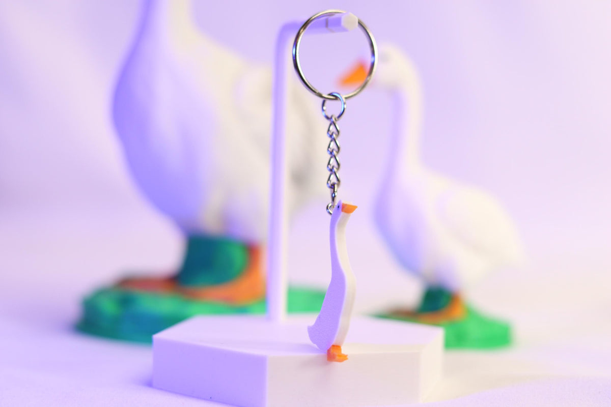 Goose Keychain Funny Animal Gift for Car or Bag Handmade Bird Jewelry Cute Animal Gift