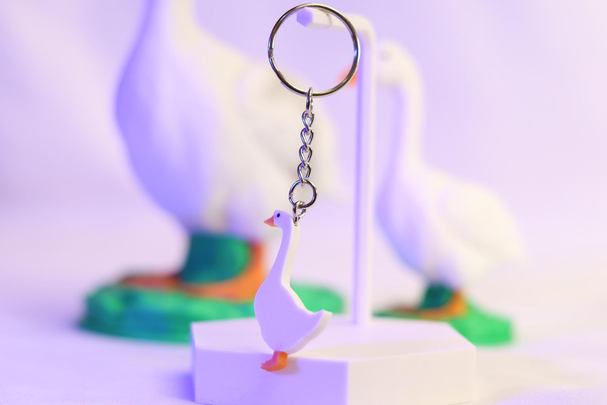 Goose Keychain Funny Animal Gift for Car or Bag Handmade Bird Jewelry Cute Animal Gift