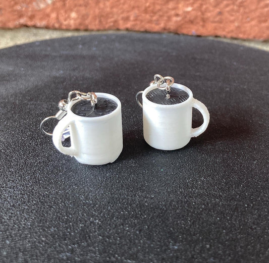 Coffee Mug Dangle Earrings, Coffee Lover Jewelry