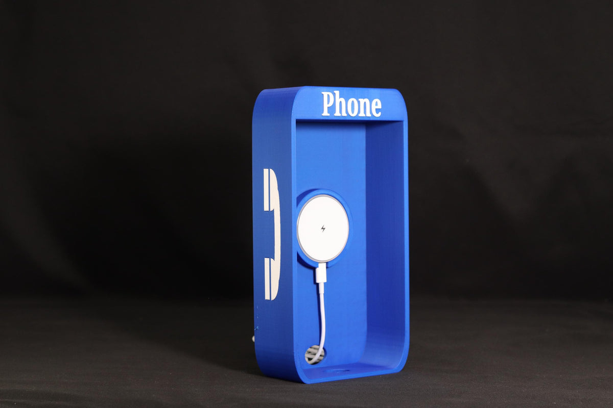 Phone Booth Phone Holder with MagSafe Charger Vintage Desk Stand