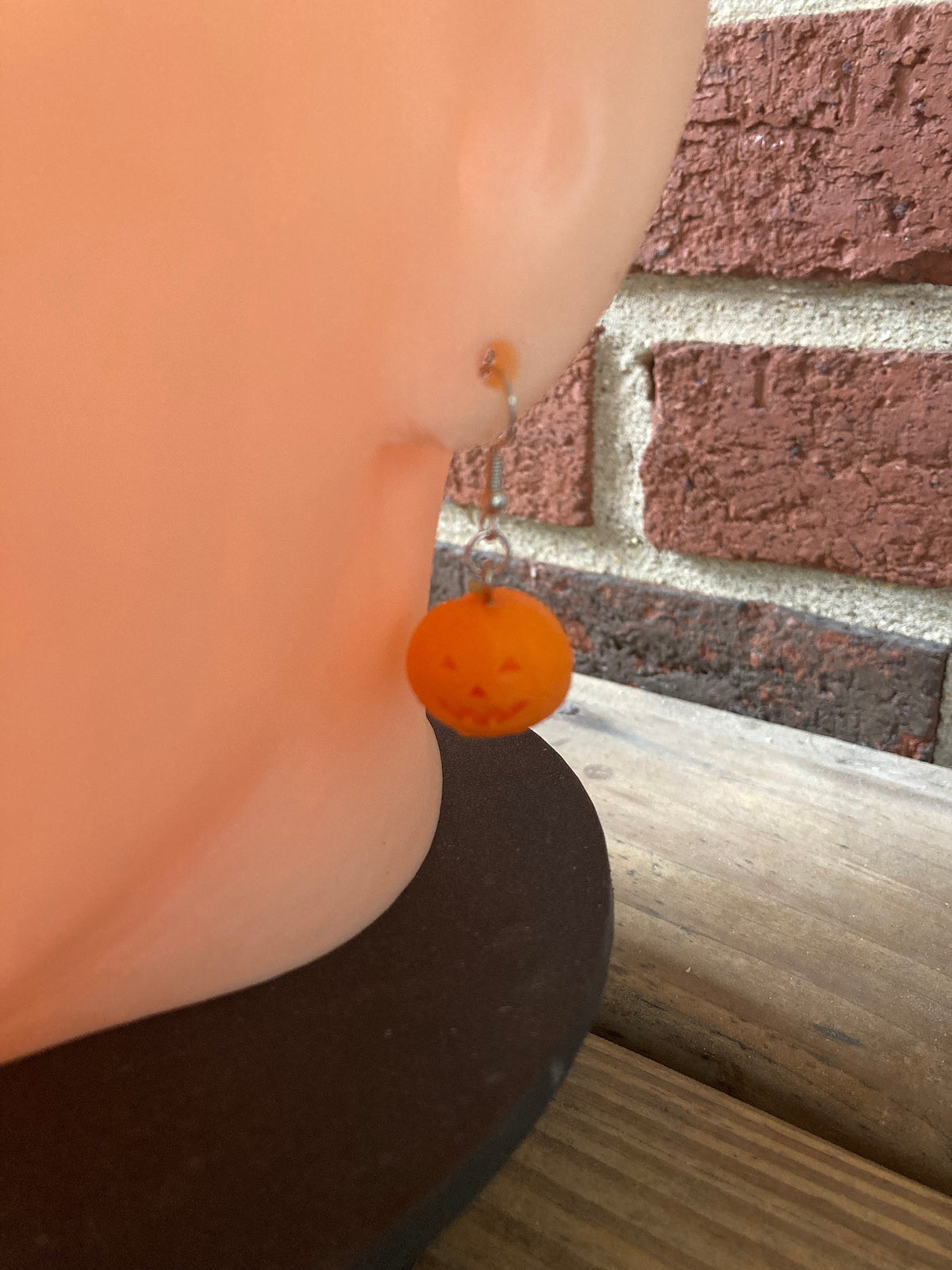 3D Printed Jack-o'-lantern Earrings, Spooky Halloween Jewelry