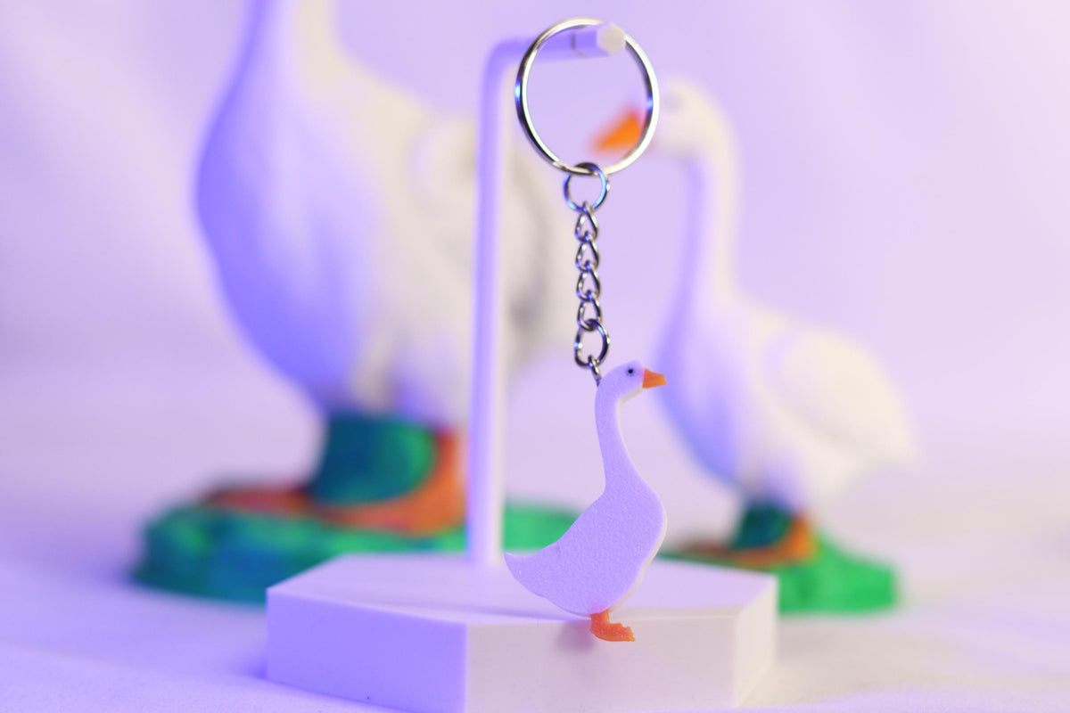 Goose Keychain Funny Animal Gift for Car or Bag Handmade Bird Jewelry Cute Animal Gift