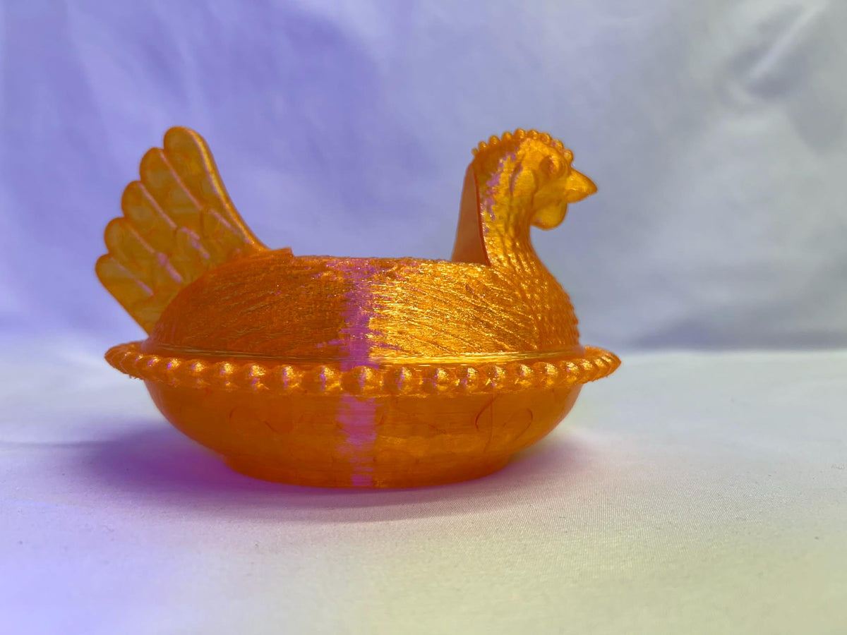 Chicken Dish Soap Holder "Glass" Farm Kitchen Accent