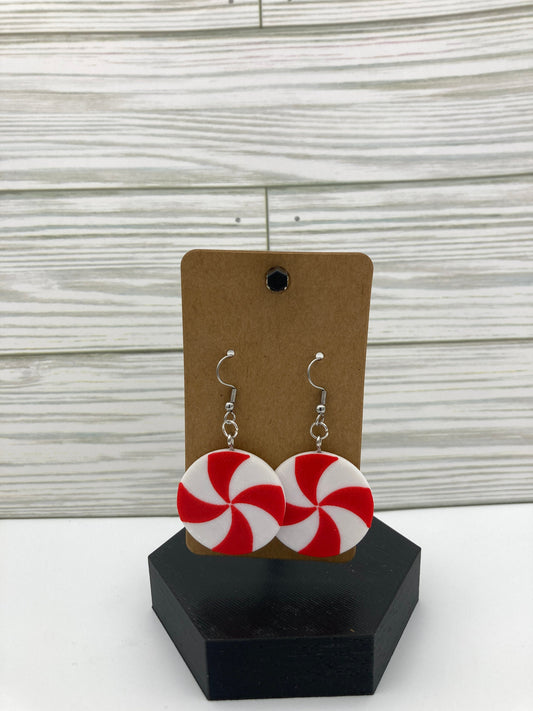 Christmas peppermint earrings 3-D printed